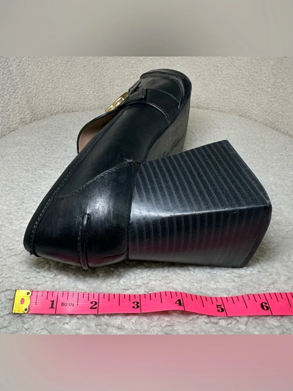 Sam Edelman Black‎ Leather Kiltie Chunky Loafer Preppy Academic Lolita Dark 9.5